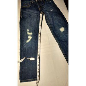 Boys Levis 502 Regular Taper Blue Jeans S-7 REG Adjustable Waist Great Condition